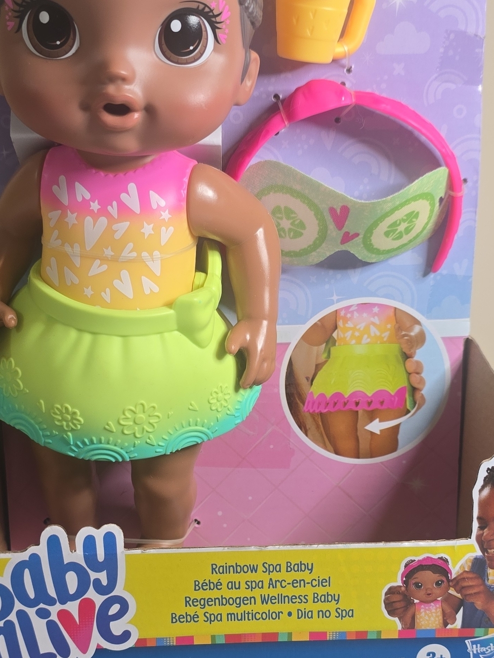 Baby Alive Rainbow Spa Baby Doll - Pink & Lime Green
